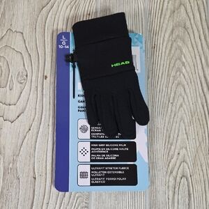 HEAD Kids Ultrafit Touchscreen Black Gloves Size Kids Large Ages 10-14 NEW